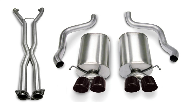 Chevrolet Corvette C6 Performance Exhaust - Rear - CORSA Performance - Cat-Back Dual Rear Exit with Twin 3.5in Black PVD Pro-Series Tips - Black - `06-`08 Chevrolet Corvette C6 Performance Exhaust - Rear - CORSA Performance - Cat-Back Dual Rear Exit with Twin 3.5in Black PVD Pro-Series Tips - Black - `06-`08